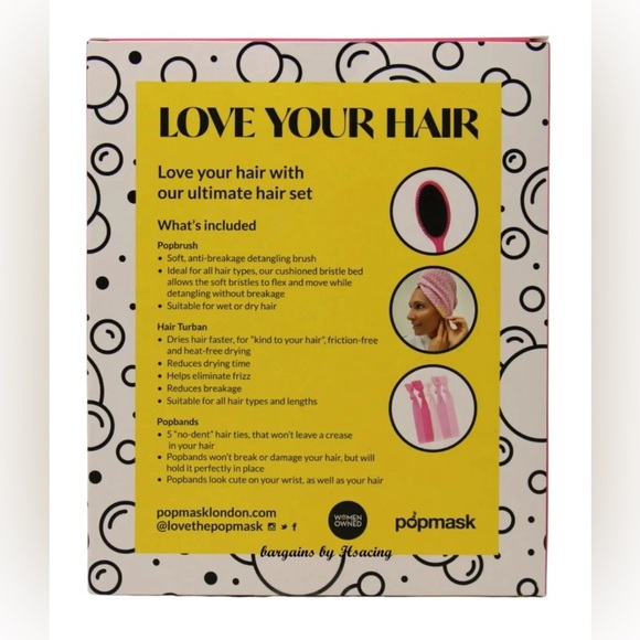 Popmask Ultimate Hair Set Love Your Hair - Pink Brand New - Picture 3 of 3